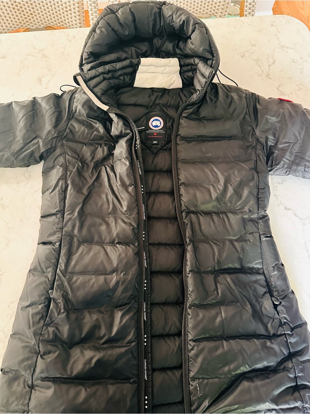 Canada Goose Black Women's Long Puffer Coat with Hood